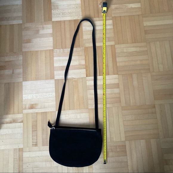 Urban Outfitters double pouch black suede cross body bag / purse - Picture 16 of 16